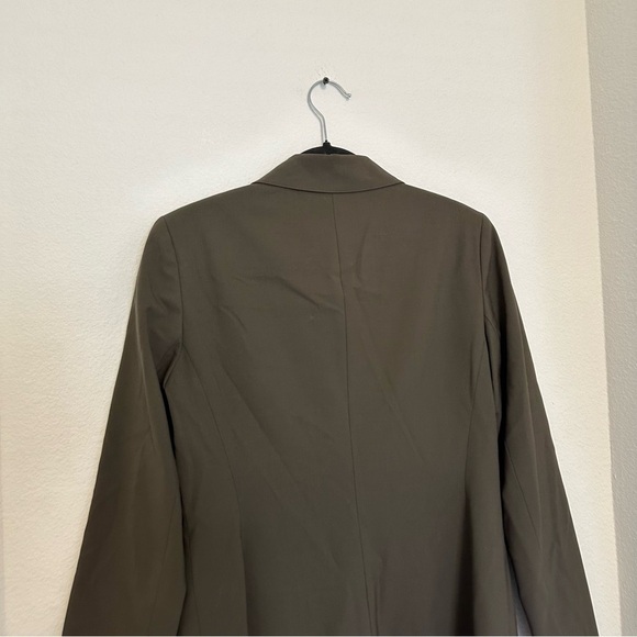 Lafayette 148 New York One Button Longline Blazer Brown Green Size 4 Women’s - Picture 7 of 11